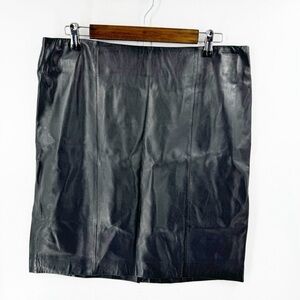 ✅ NWT TALBOTS DEADSTOCK BLACK LEATHER SKIRT‎ SIZE 14 PETITE